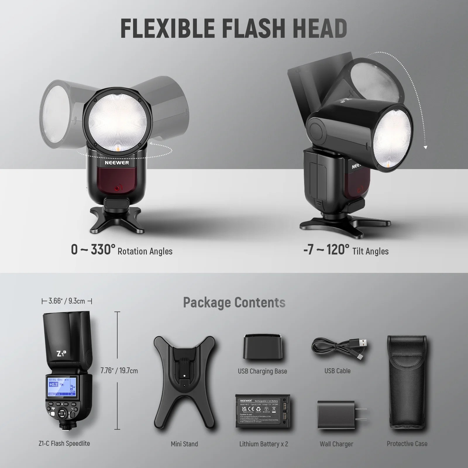 NEEWER Z1 TTL Round Head Flash Speedlite for Sony