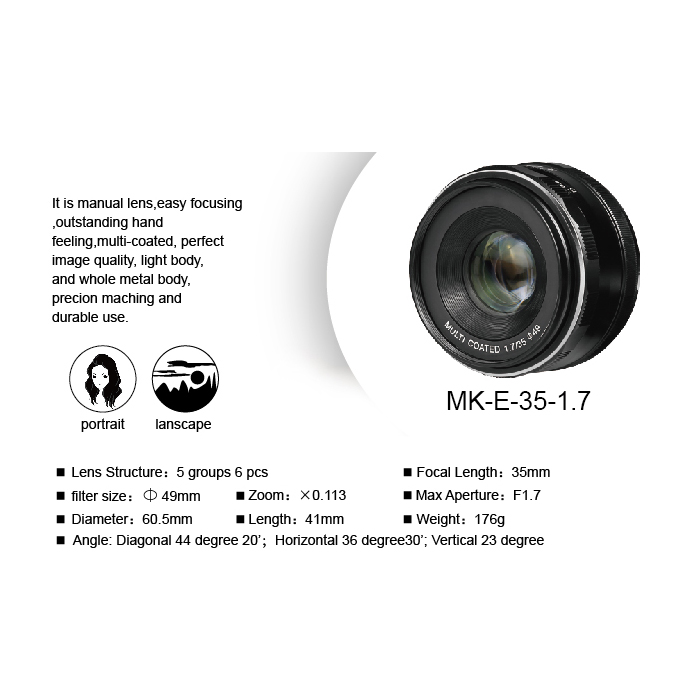 Lens MEIKE 35mm F1.7 Manual Focus for Sony E Mount