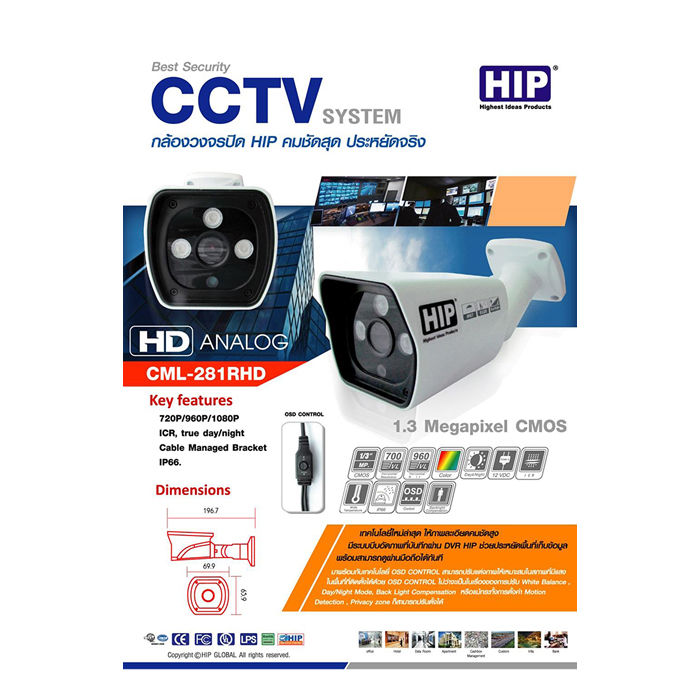  CAMERA CCTV  HIP CML281RHD 1.3MP