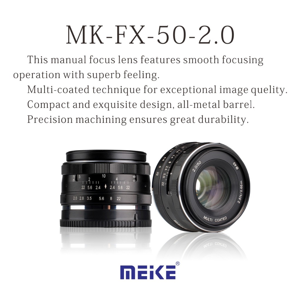 Lens MEIKE 50mm F2.0 for Fujifilm 