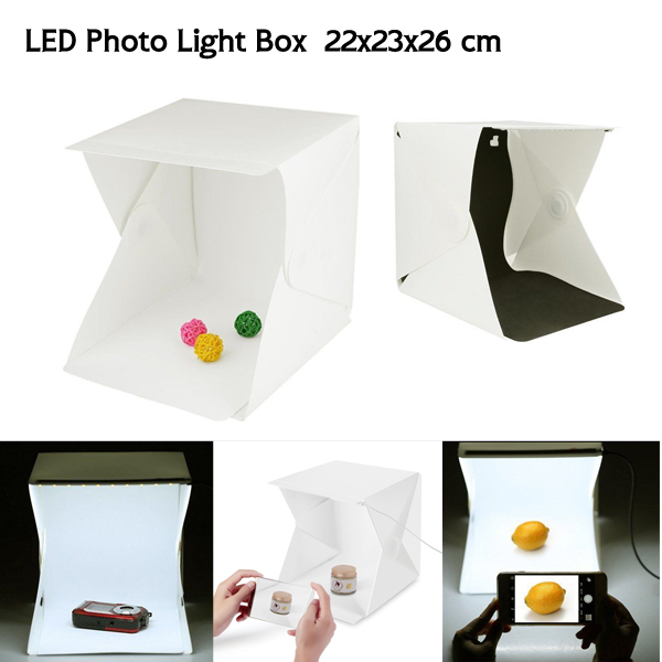 กล่องถ่ายภาพ LED Photo Box 22x23x26cm กล่องถ่ายภาพ LED Photo Box 22x23x26cm