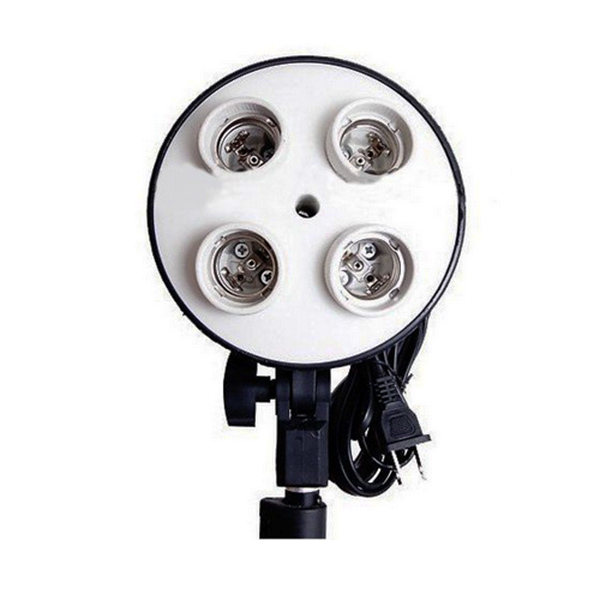 4Lamp light Stand Photo Lamp Bulb Holder Flash Umbrella Support Bracket