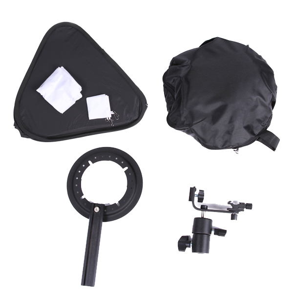 Flash Softbox Kit 40x40cm Bracket Bowen Mount Holder ซอฟบ๊อกแฟลช