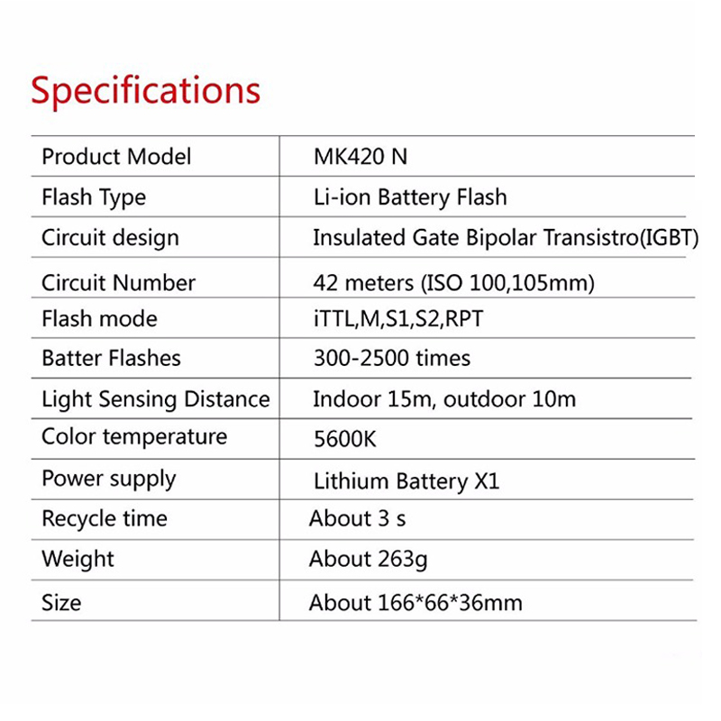 Meike MK420 TTL HSS 2.4GHz Lithium-ion Speedlite For Nikon