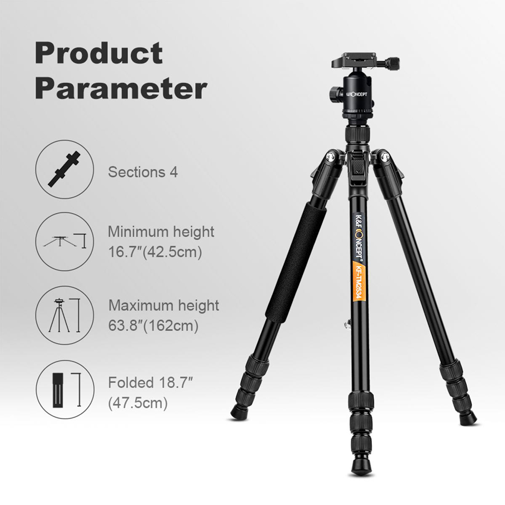 K&F Concept MT-01 mini Tripod Grey Aluminium  ขาตั้งกล้อง