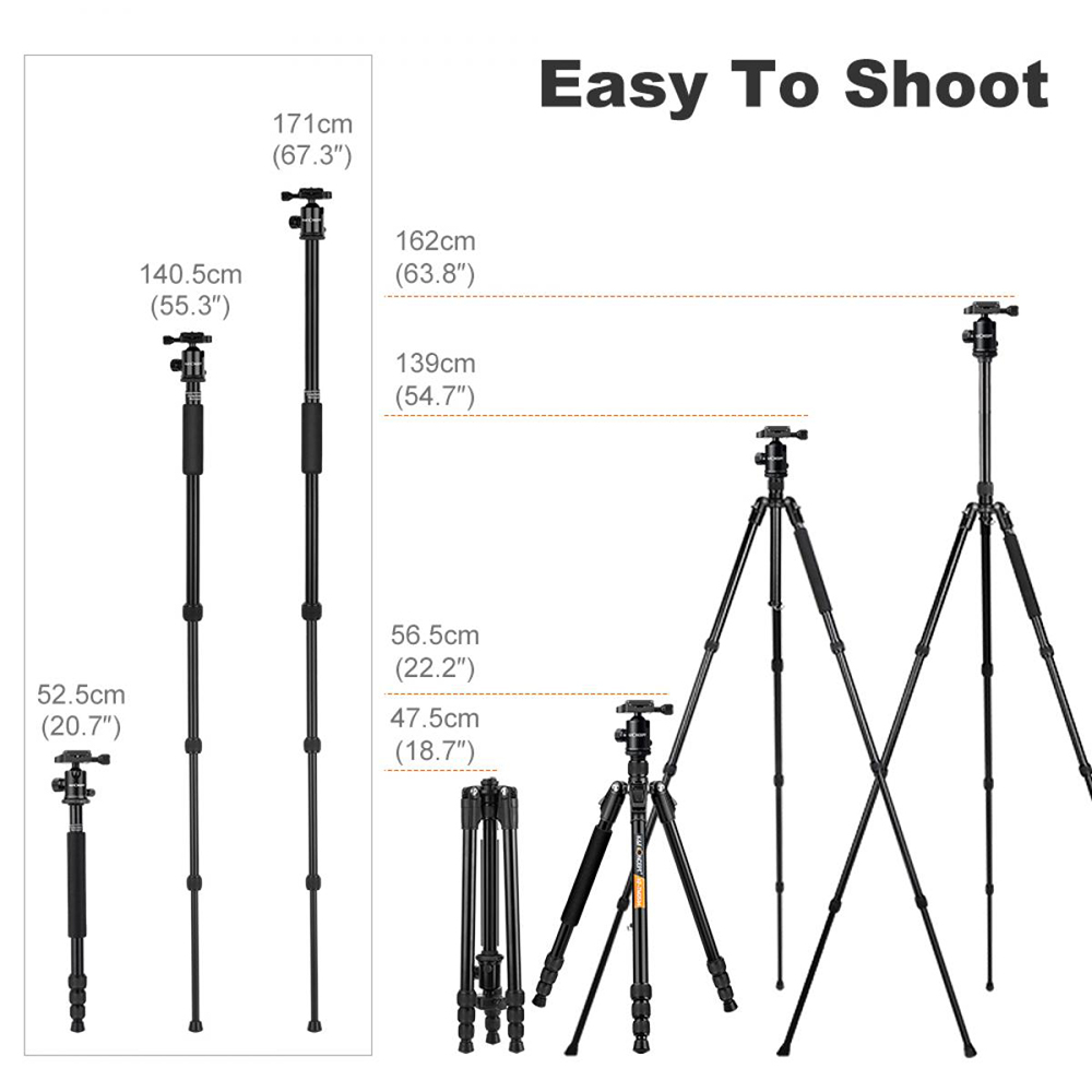 K&F Concept Tripod TM2534 Aluminium Monopod ขาตั้งกล้อง