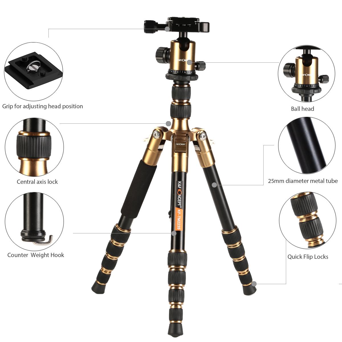 K&F Concept  Tripod (KF09.040) TM2324 II Aluminium Alloy Monopod ขาตั้งกล้อง