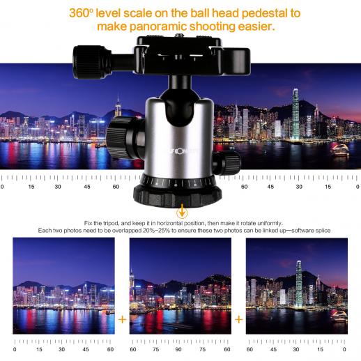 K&F Concept Tripod TM2235 Silver Aluminium ขาตั้งกล้อง