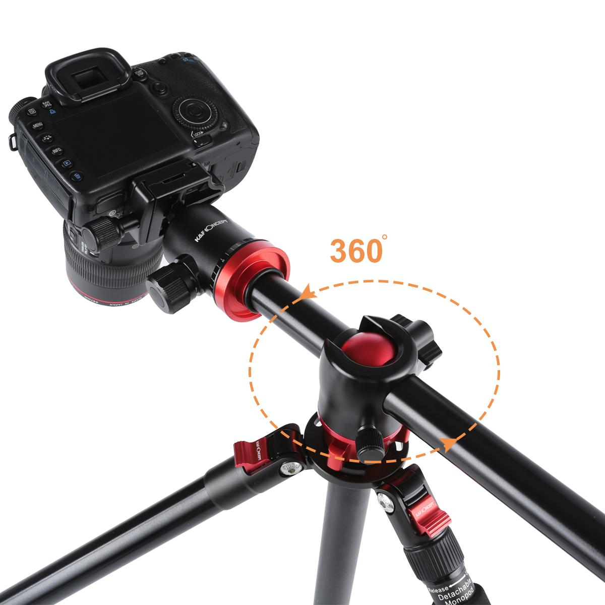 K&F Concept KF09.015 TM2534T Red Aluminium Monopod ขาตั้งกล้อง