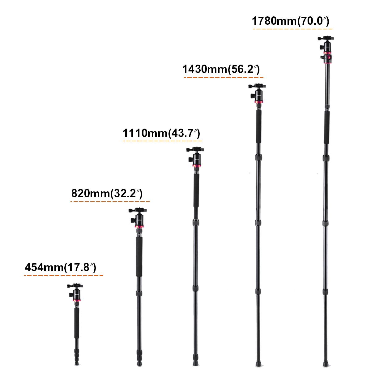 K&F Concept KF09.015 TM2534T Red Aluminium Monopod ขาตั้งกล้อง