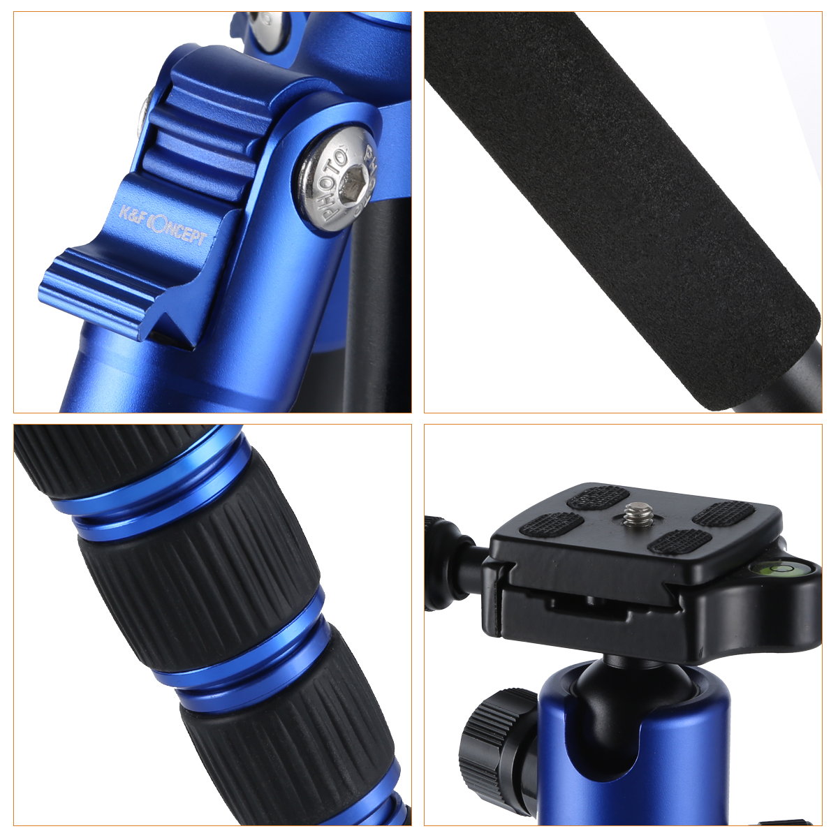 K&F Concept TM2235 Blue Tripod  Aluminium ขาตั้งกล้อง