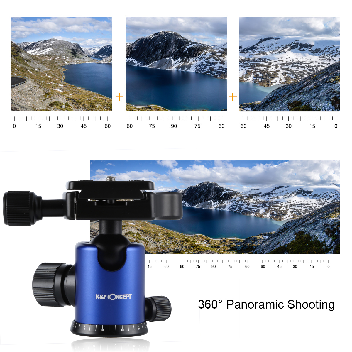 K&F Concept TM2235 Blue Tripod  Aluminium ขาตั้งกล้อง