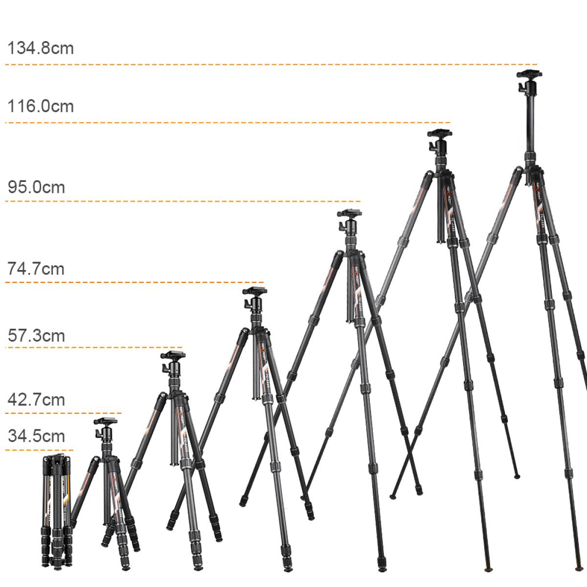 K&F Concept Tripod TC2335 Orange Carbon ขาตั้งกล้อง