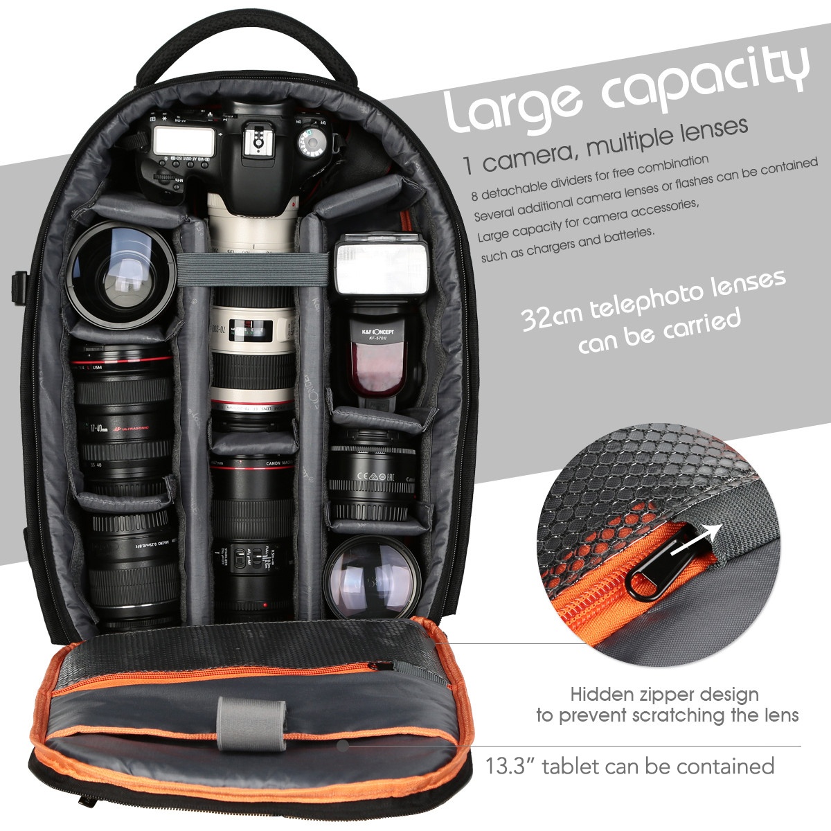 K&F Concept 13.090 DSLR Sling Camera Backpack