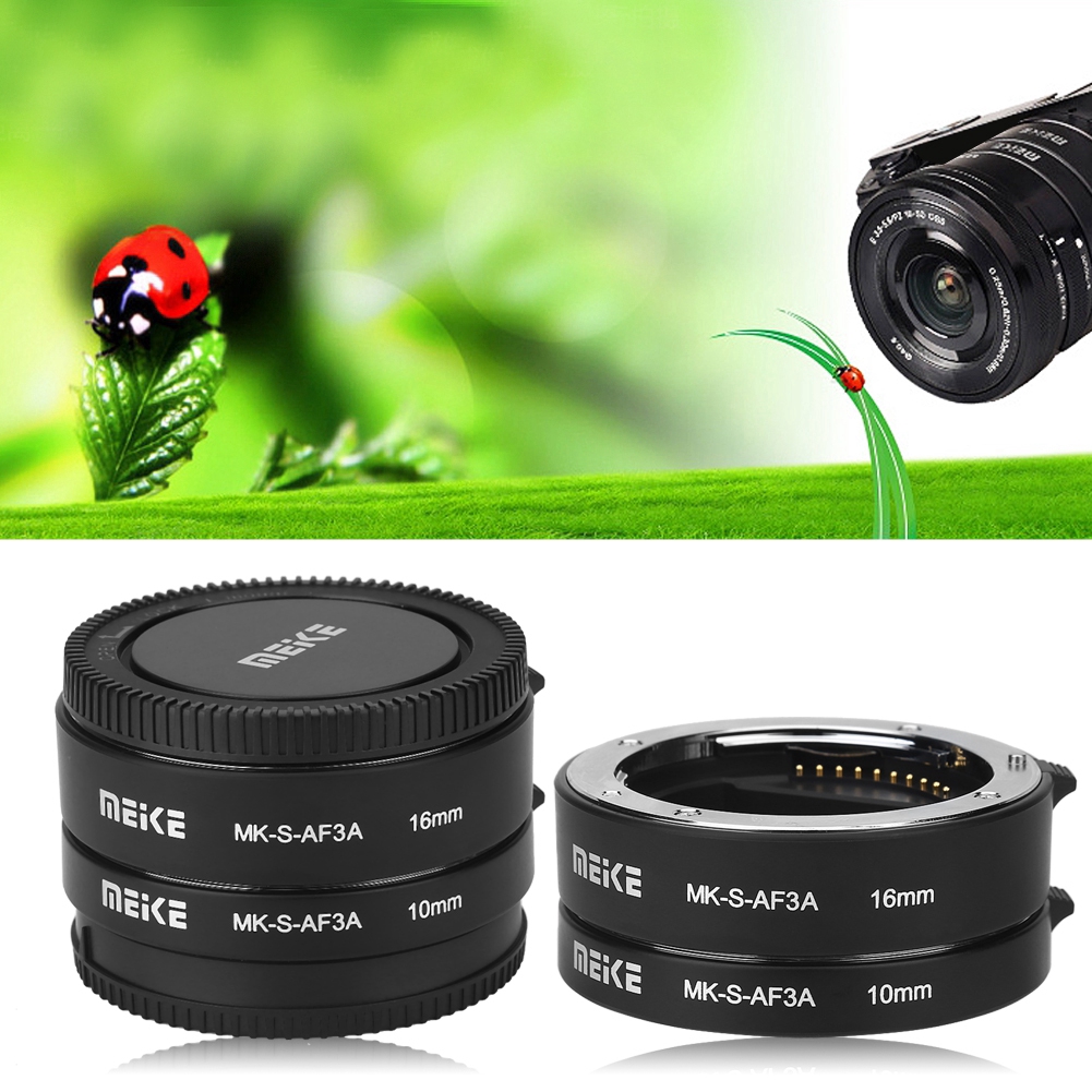 MEIKE MK-S-AF3A Metal Auto Macro Extension Tube Set for Sony