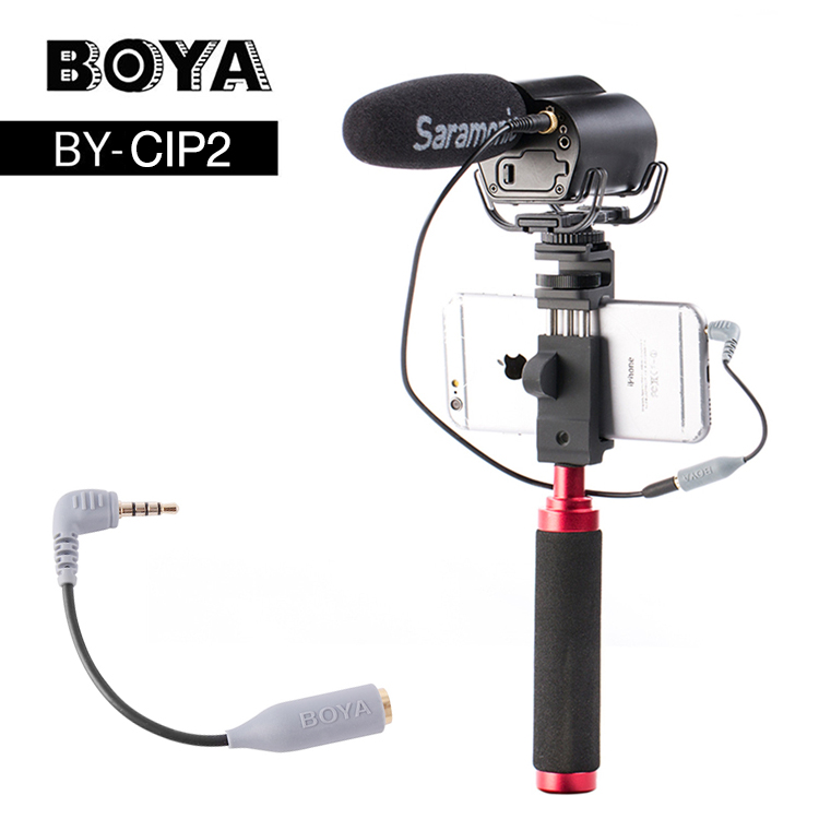 BOYA BY-CIP2 Smartphone Adapter 3.5mm,Microphone Cable