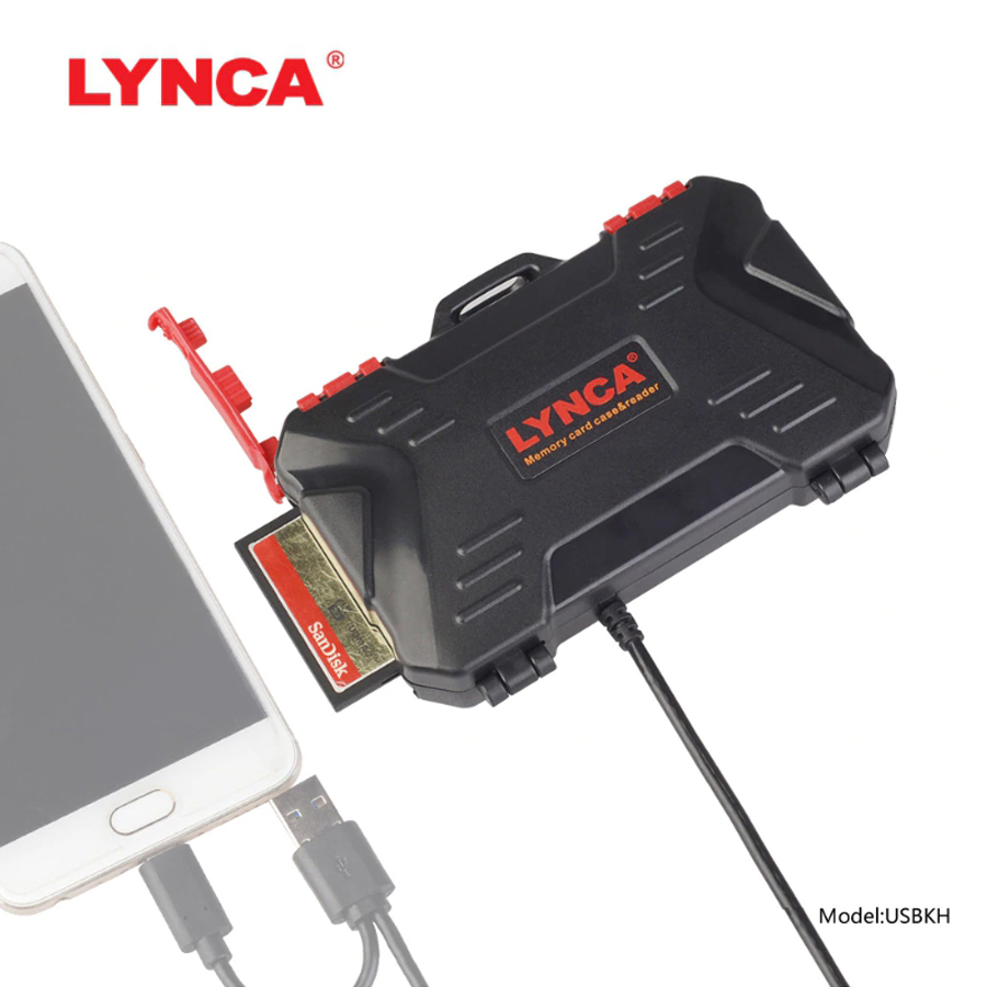 กล่องใส่การ์ด LYNCA USB KH MEMORY CARD BOX & Reader