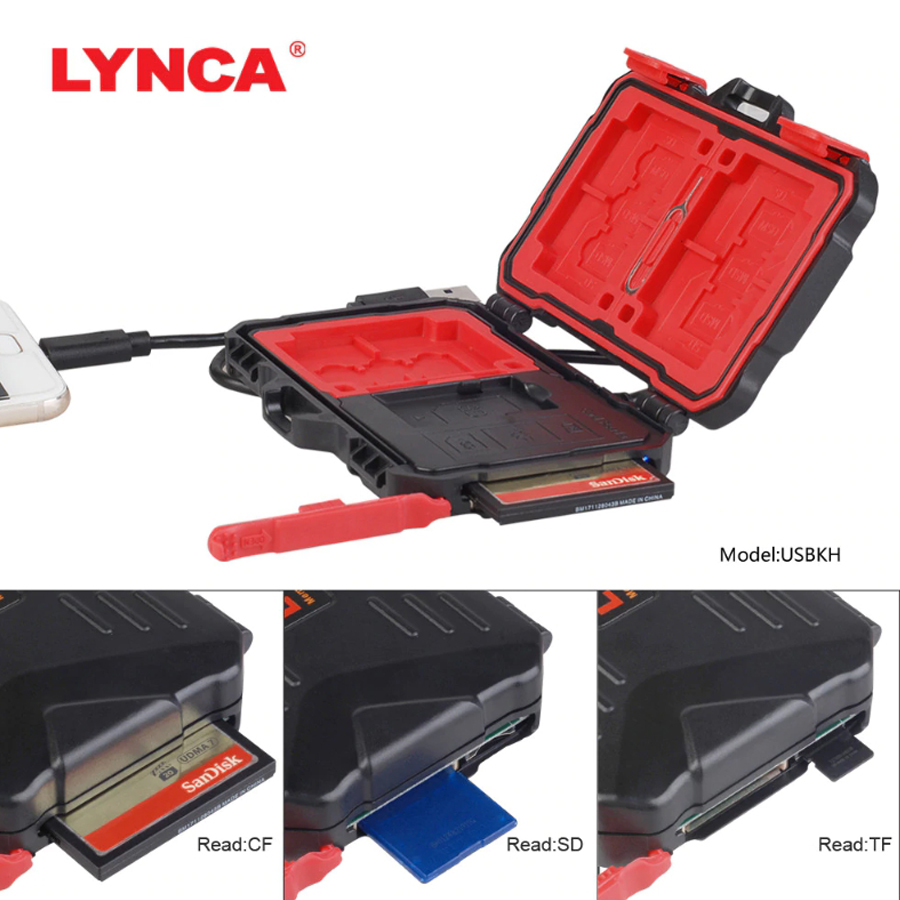 กล่องใส่การ์ด LYNCA USB KH MEMORY CARD BOX & Reader