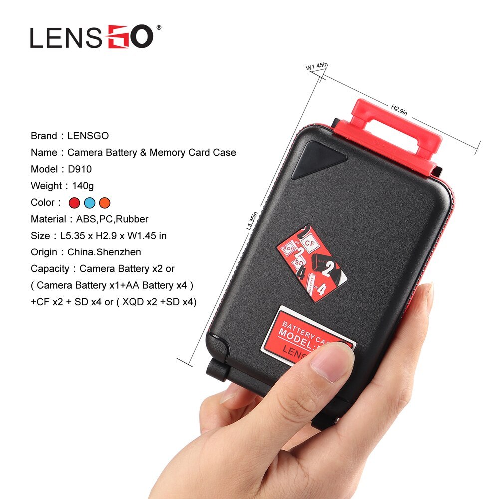 กล่องใส่การ์ด LENSGO D910 MINI BATTERY 6SD CASE