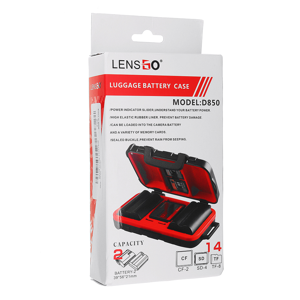 กล่องใส่การ์ด LENSGO D850 Luggage 2Battery 14SD CASE