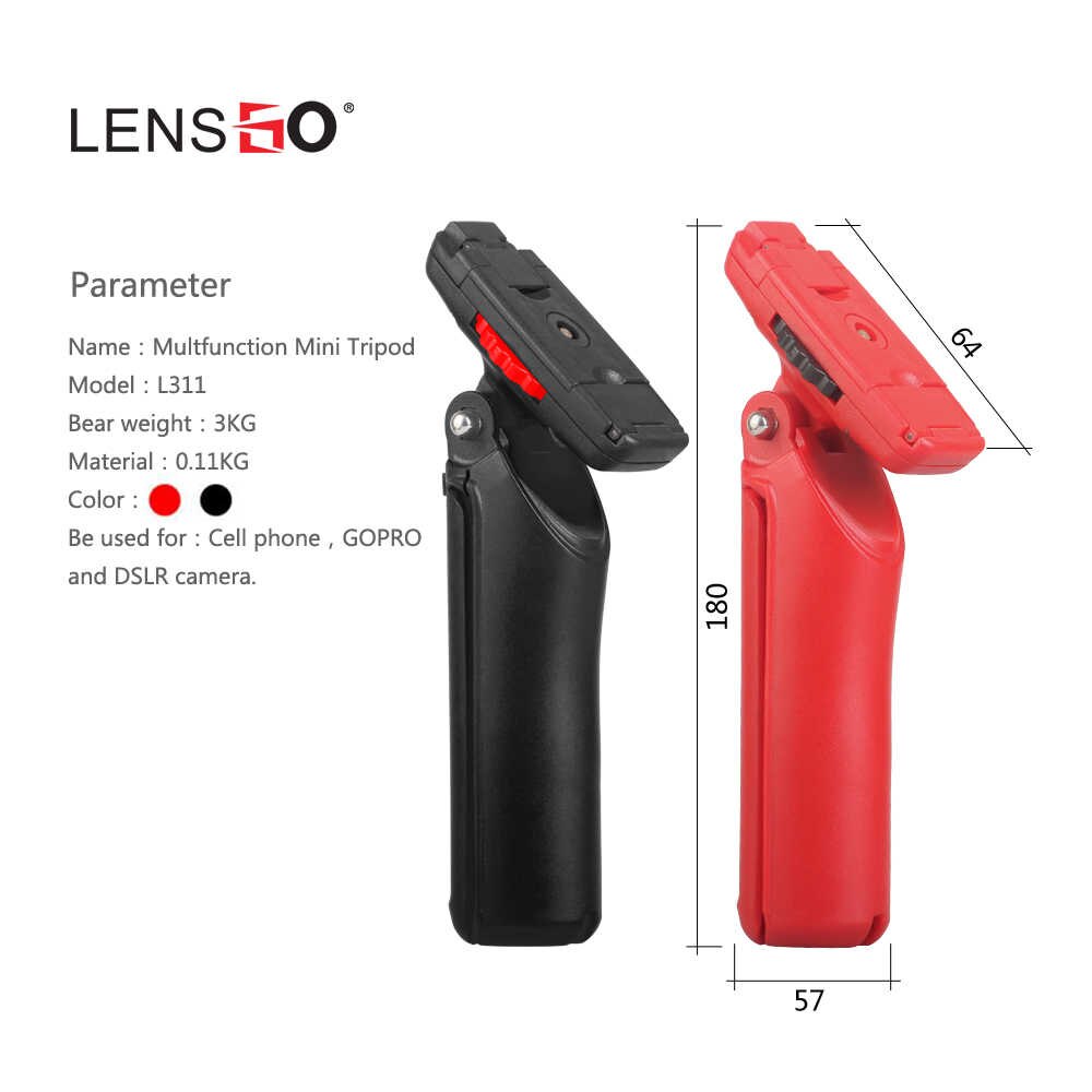 LENSGO L311 Mini Tripod สำหรับสมาร์ทโฟน Gopro DSLR Mirrorless 