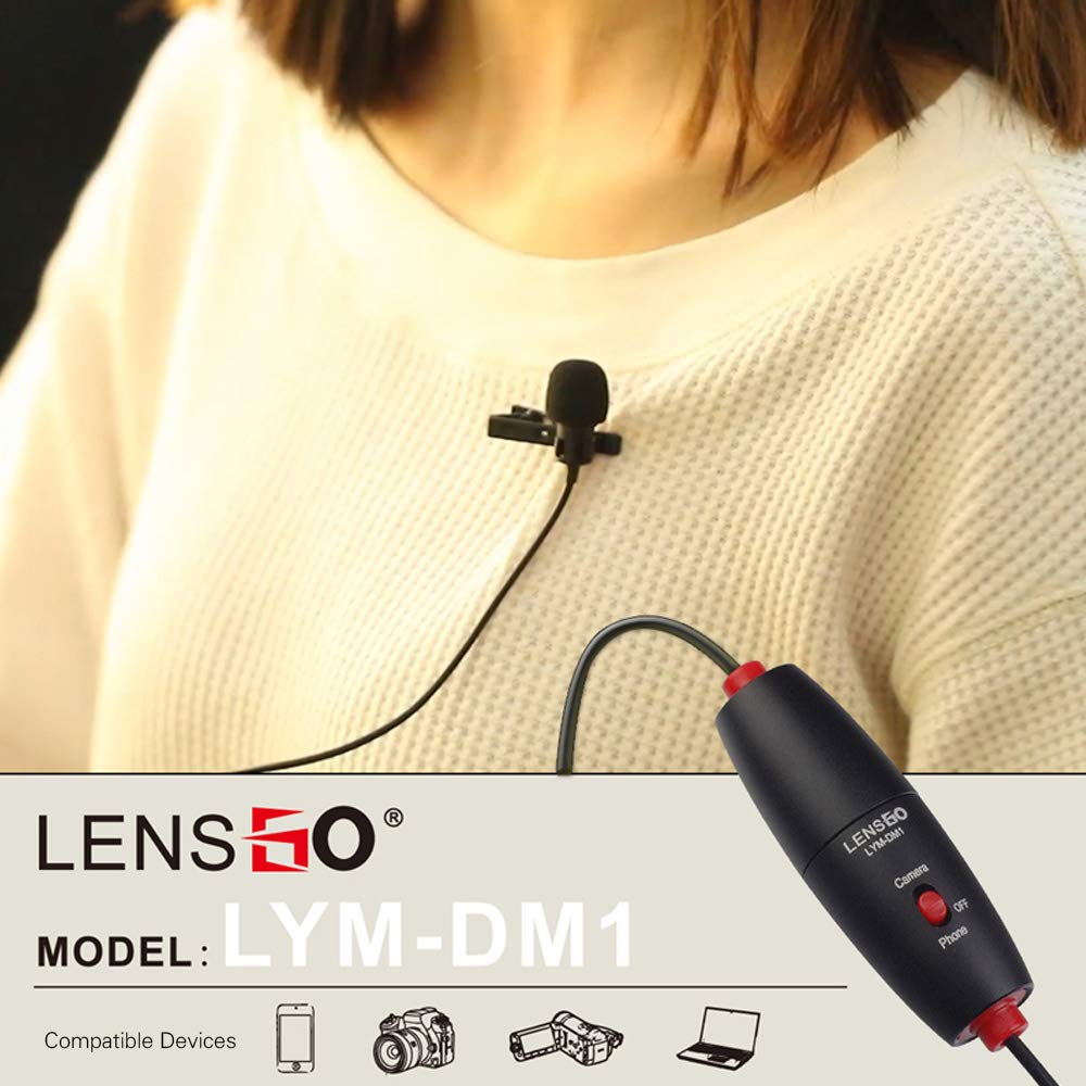 LENSGO LYM-DM1 Mini Lavalier Microphone For Camera/Smartphone LENSGO LYM-DM1 Mini Lavalier Microphone For Camera/Smartphone