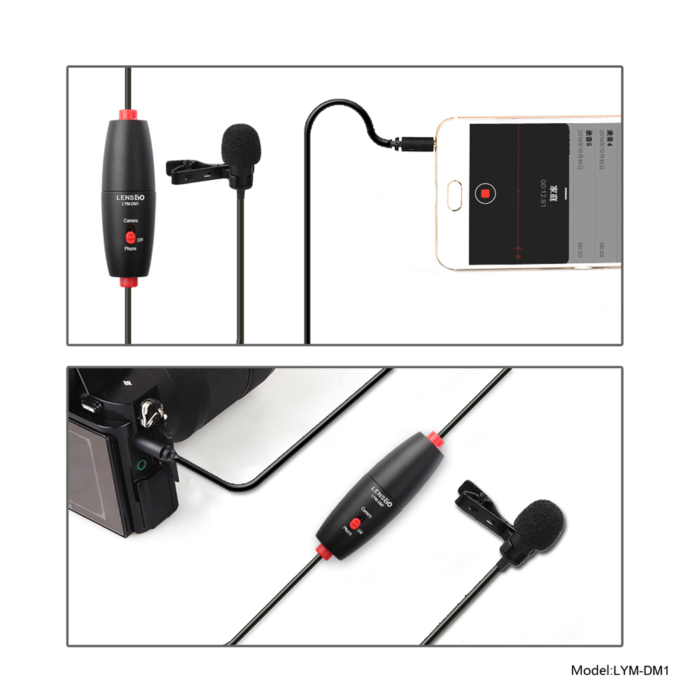 LENSGO LYM-DM1 Mini Lavalier Microphone For Camera/Smartphone