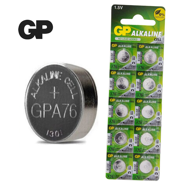 GP A76 LR44 AG13 1.5V Alkaline Battery ถ่านกระดุม