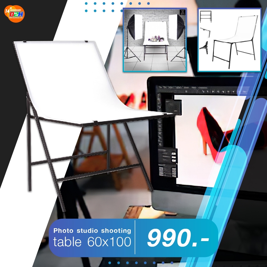 โต๊ะถ่ายภาพสินค้า Photo Studio Shooting Table พับได้ 60x100 cm โต๊ะถ่ายภาพสินค้า Photo Studio Shooting Table พับได้ 60x100 cm