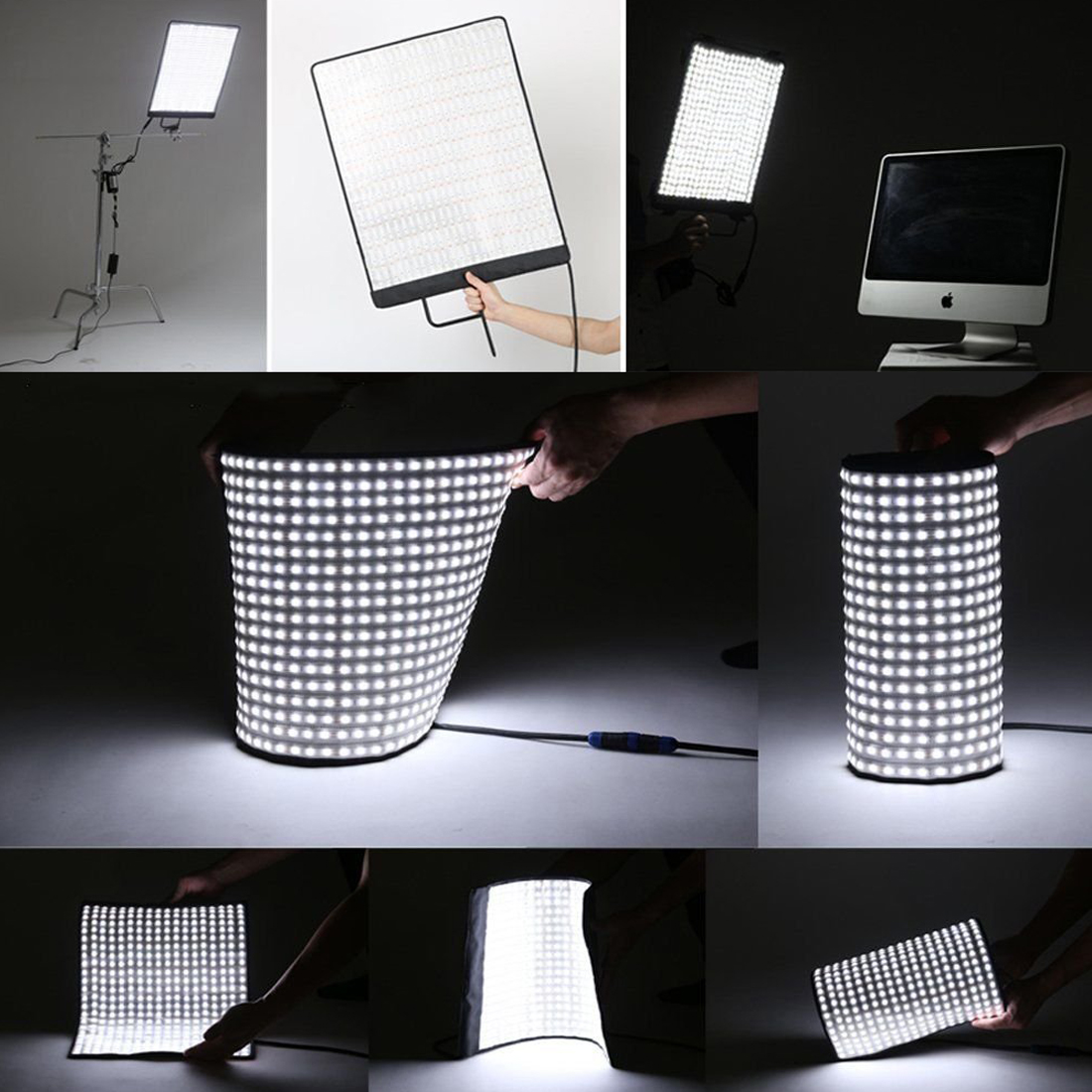 NiceFoto SC-P1000B High CRI TLCI Roll Flex Rollable Cloth LED Video Light 