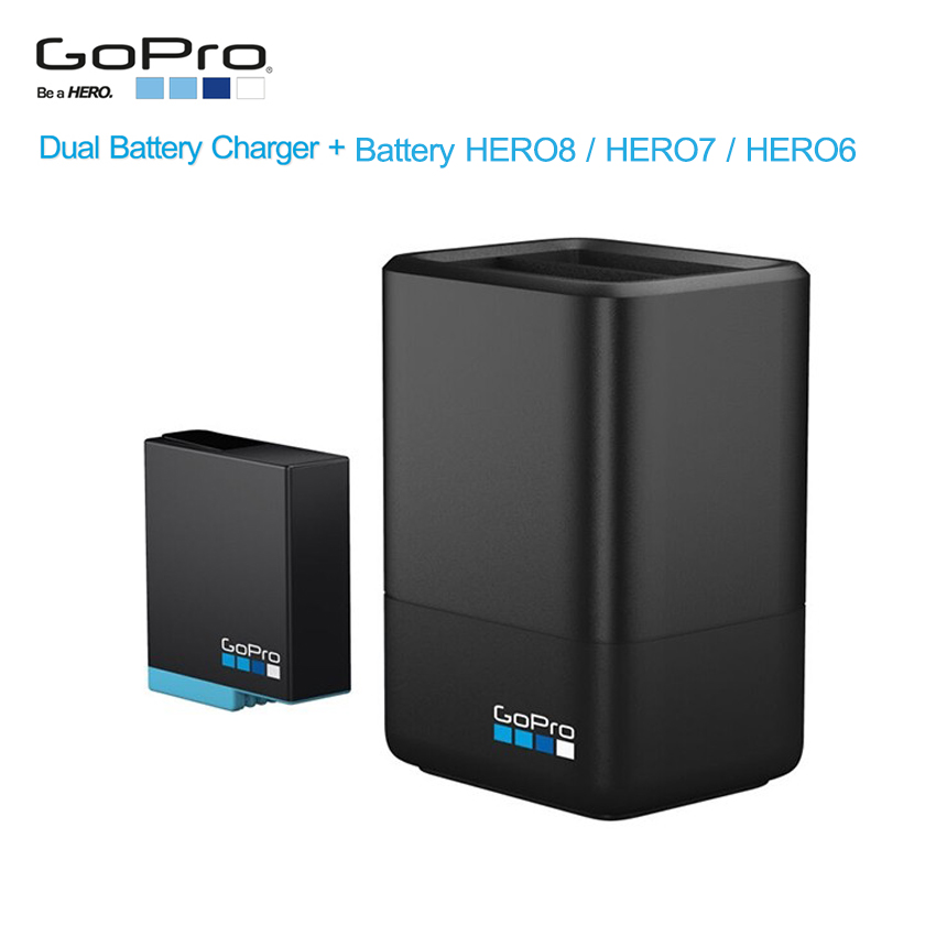 GoPro Dual Battery Charger + Battery for HERO8 Black/HERO7 Black/HERO6 Black