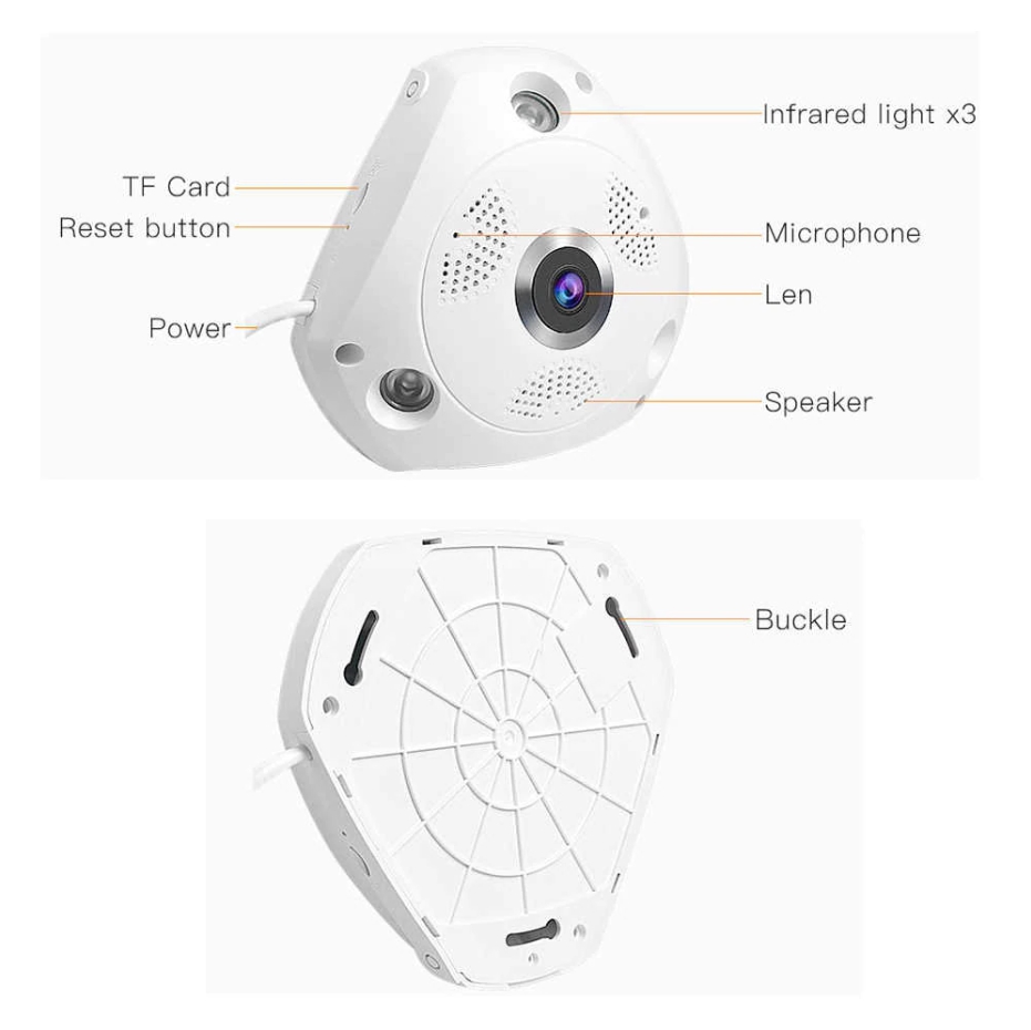 VSTARCAM C61S (พาโนรามา 360) 1080P FHD 3MP กล้องวงจรปิดไร้สาย IP Camera