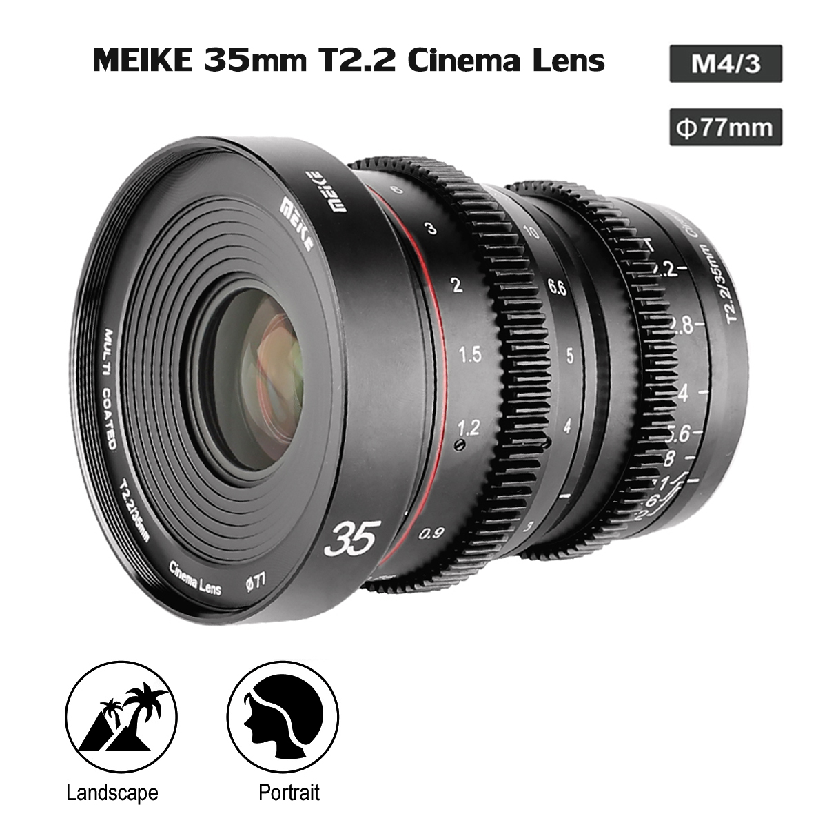 Lens MEIKE 35mm T2.2 Manual Focus Cinema Lens for M4/3