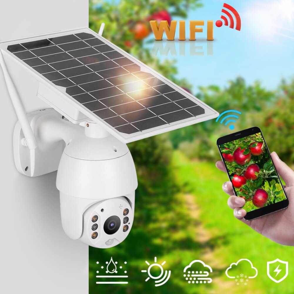 Intelligent Solar Energy Alert PTZ Camera WiFi Waterproof 