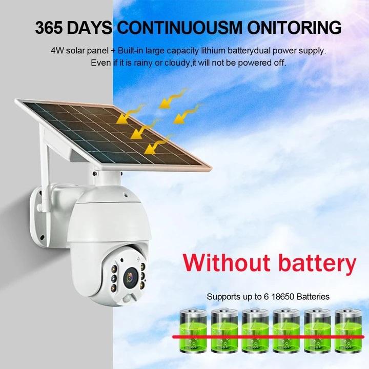 Intelligent Solar Energy Alert PTZ Camera WiFi Waterproof 