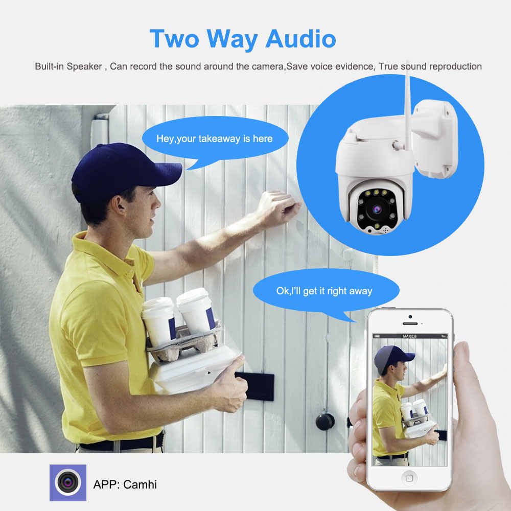 3G 4G PTZ Dome IP CamHi 2WAY Audio Wireless WiFi 1080P