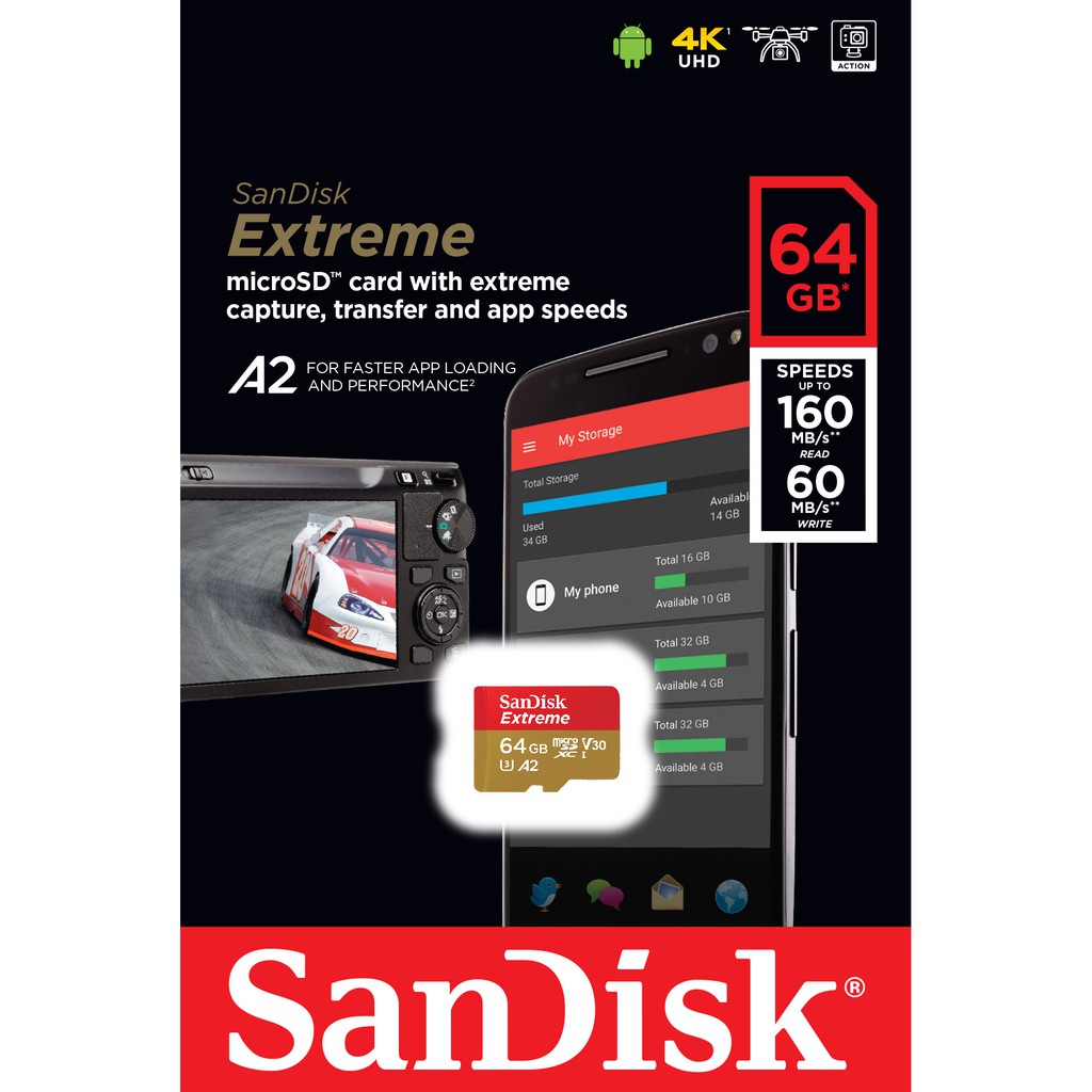 SANDISK EXTREME MICRO SDXC 64GB 160MB เมมโมรี่