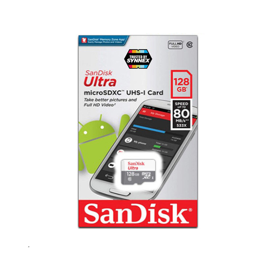 SANDISK ULTRA MICRO SDXC UHS-I 128GB CLASS10 80MB/533X  เมมโมรี่การ์ด