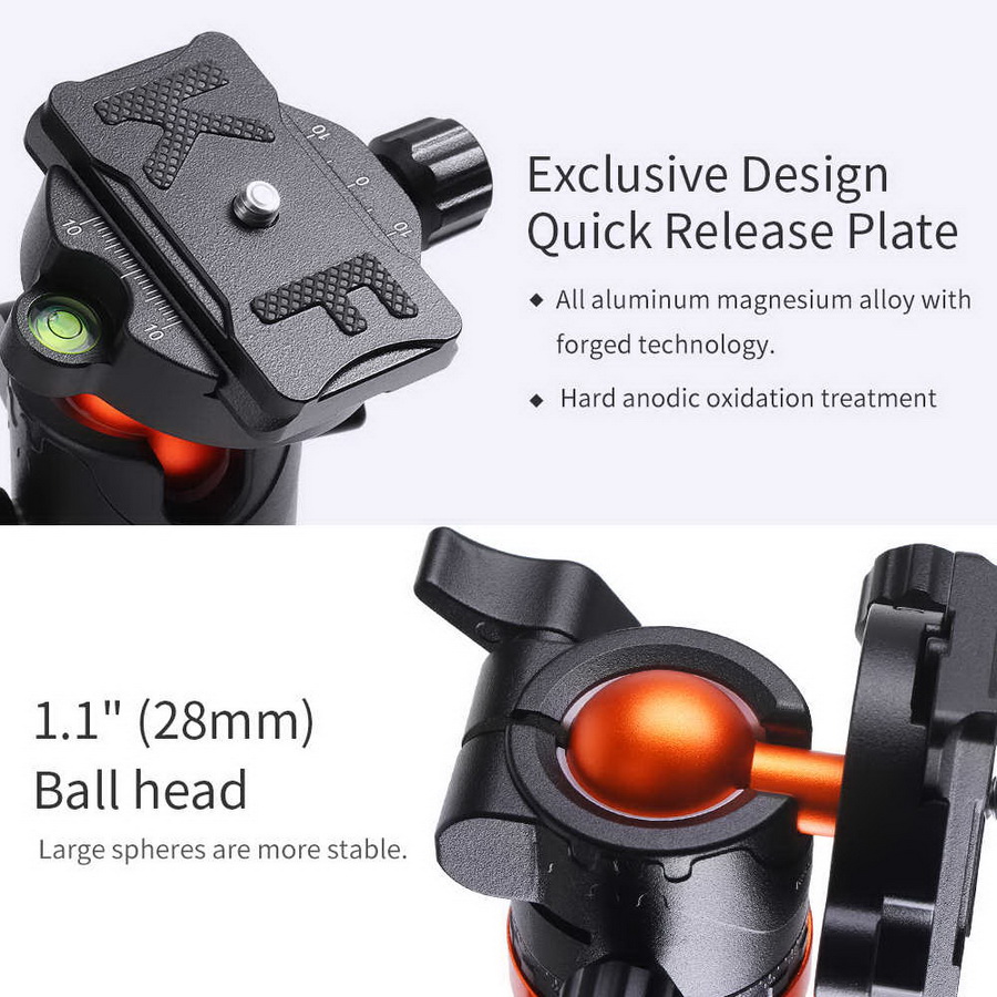 K&F Concept KF09.090V1 Tripod SA254T2 Magnesium Aluminum Alloy