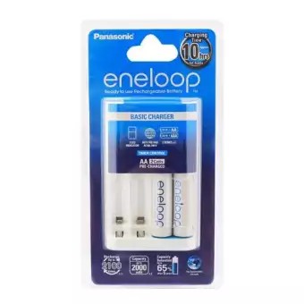 Panasonic Eneloop Rechargeable AA 2pack Quick Charger Kit 10hrs. 1900mAh