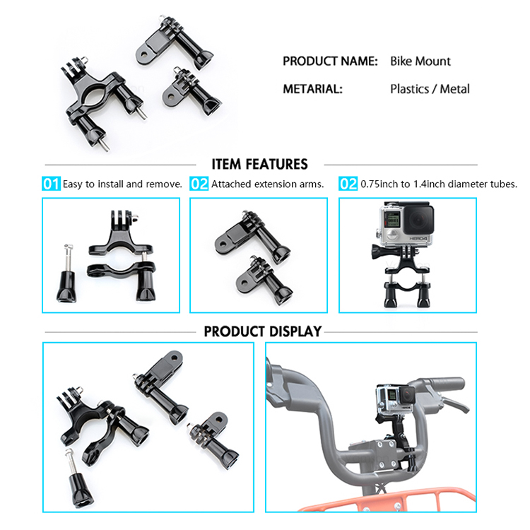 3 Way Monopod Selfie GoPro, SJCAM, แอคชั่นแคม (X119)