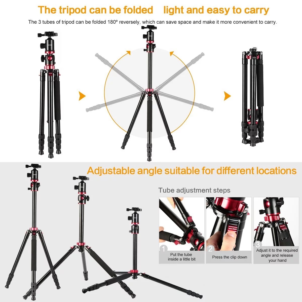 TRIOPO PMT-2504X8.C+D-2A A Carbon Fiber Tripod Aluminum ขาตั้งกล้อง