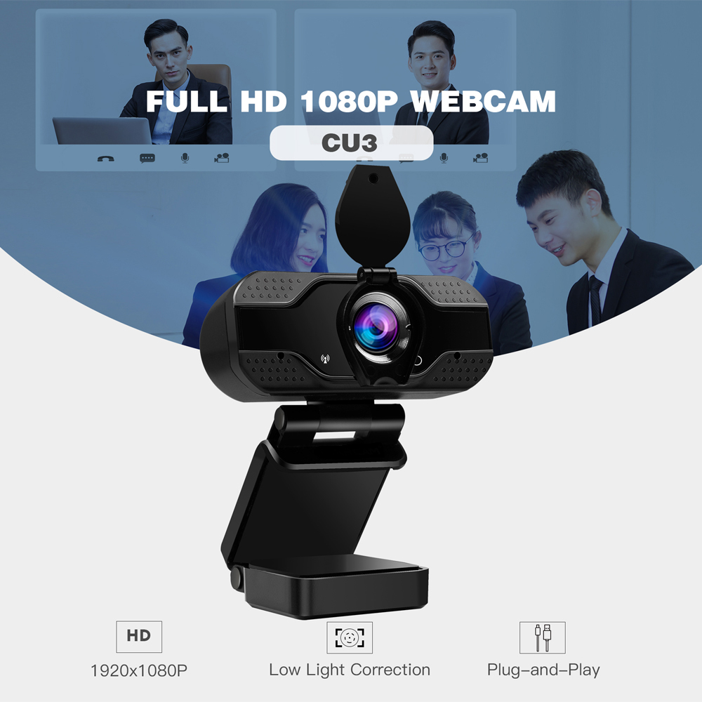 Webcam U1-2.0MP 1080P USB Webcamera Hisilicon chip,support Mircophone