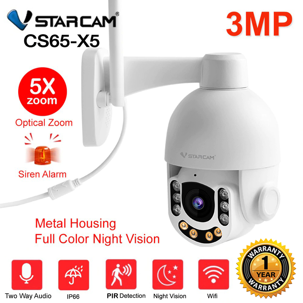 VSTARCAM Outdoor กล้องไร้สายภายนอก CS65-X5 (ซูม5เท่า) คมชัด 3ล้าน 1296P กันน้ำ100%