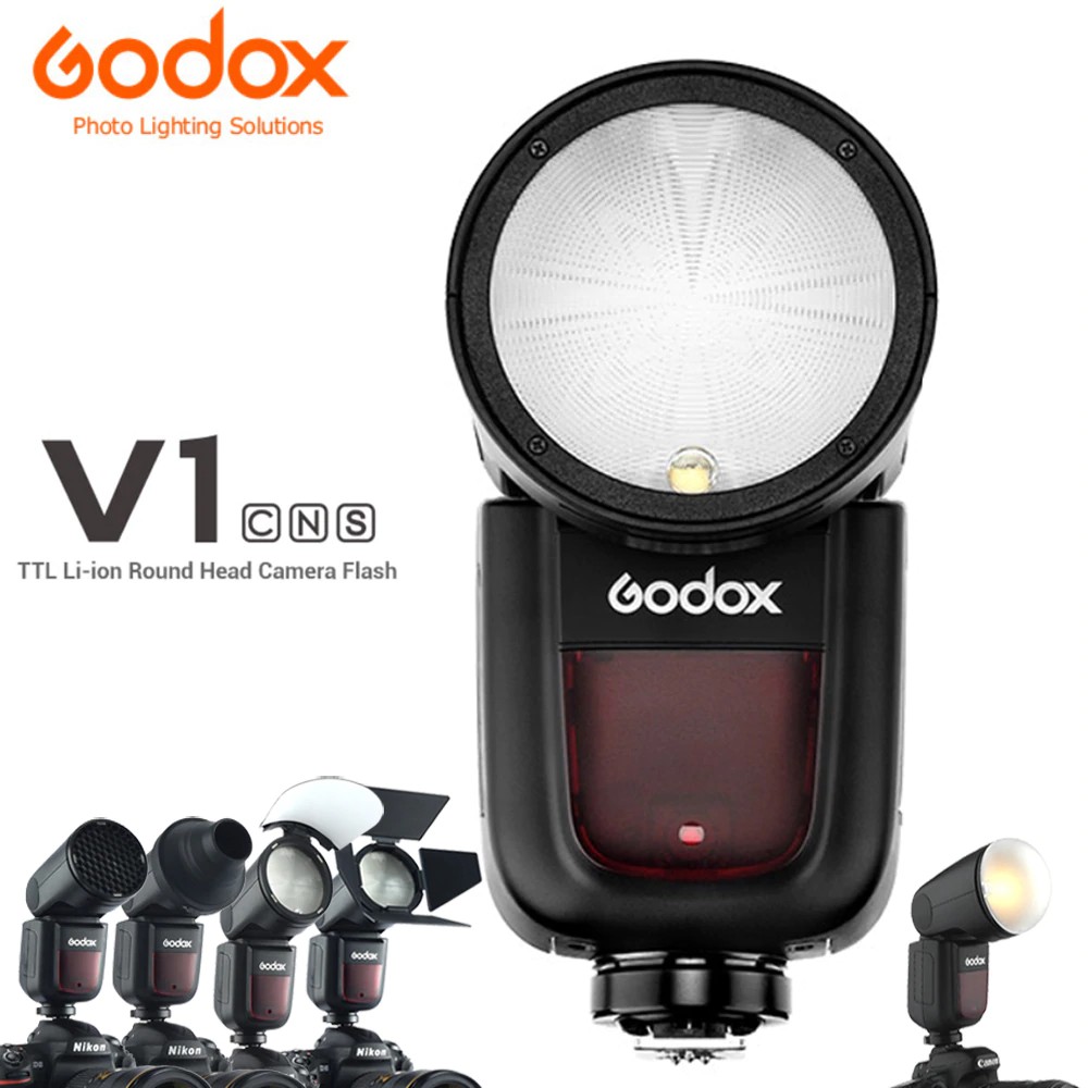 FLASH GODOX V1 TTL (Li-ion Round) Head Camera For Canon