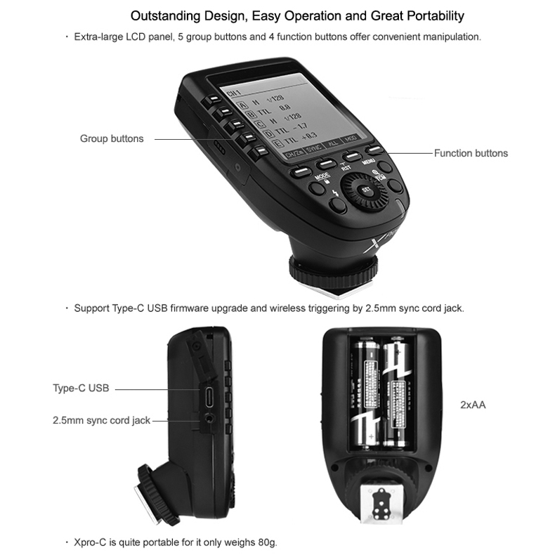 Godox XPRO-C TTL Wireless Flash Trigger for Canon