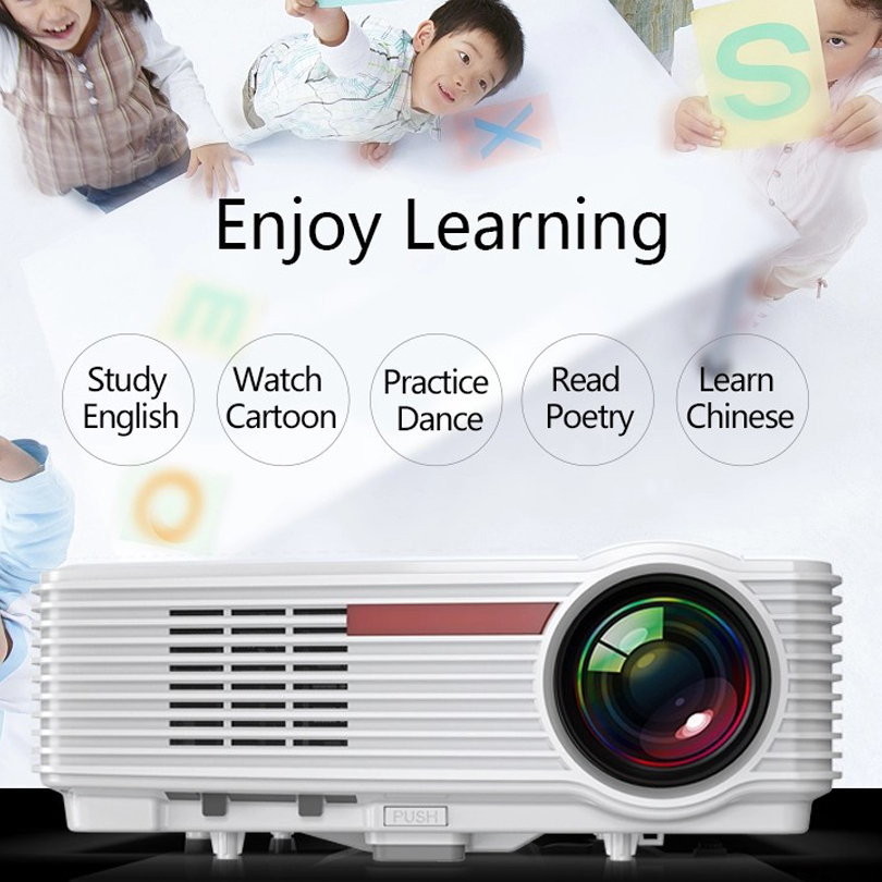 Projector CY5801 Home Cinema HDMI VGA 3000Lumens 4K HD Led Overhead+Projector โปรเจคเตอร์ 