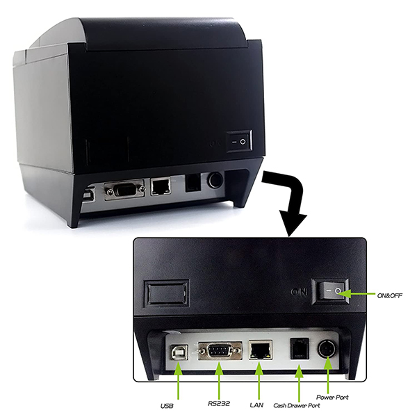 Symcode Thermal Receipt Printer MJ-8250 USB Pos 80 มม.ไม่ใช้หมึก เครื่องพิมพ์ใบเสร็จ 