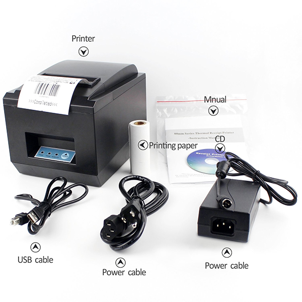 Symcode Thermal Receipt Printer MJ-8250 USB Pos 80 มม.ไม่ใช้หมึก เครื่องพิมพ์ใบเสร็จ 