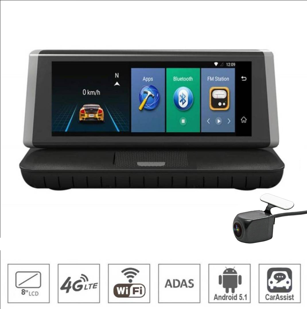 กล้องติดรถยนต์ Vehicle Upgrade E02 Car DVR GPS Dash Camera Full HD 8 Inch WiFi
